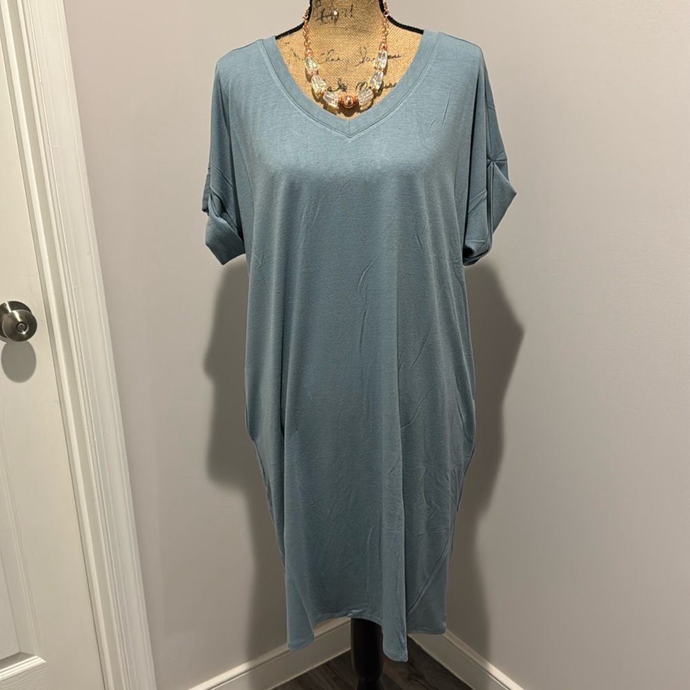 NWT Zenana Plus Size T Shirt Style Dress with Pockets